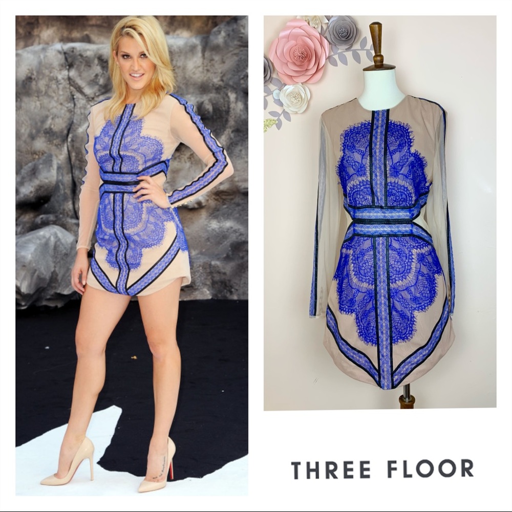 THREE FLOOR CHINA Blue Lace Dress